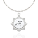Women's Engraved Badge Necklace