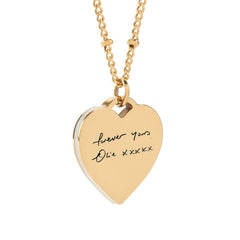 Women's Handwriting Heart Necklace