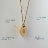 Women's Engraved Heart Fingerprint Necklace