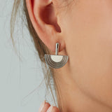 Women's Crescent Enamel Earrings
