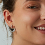 Women's Crescent Enamel Earrings