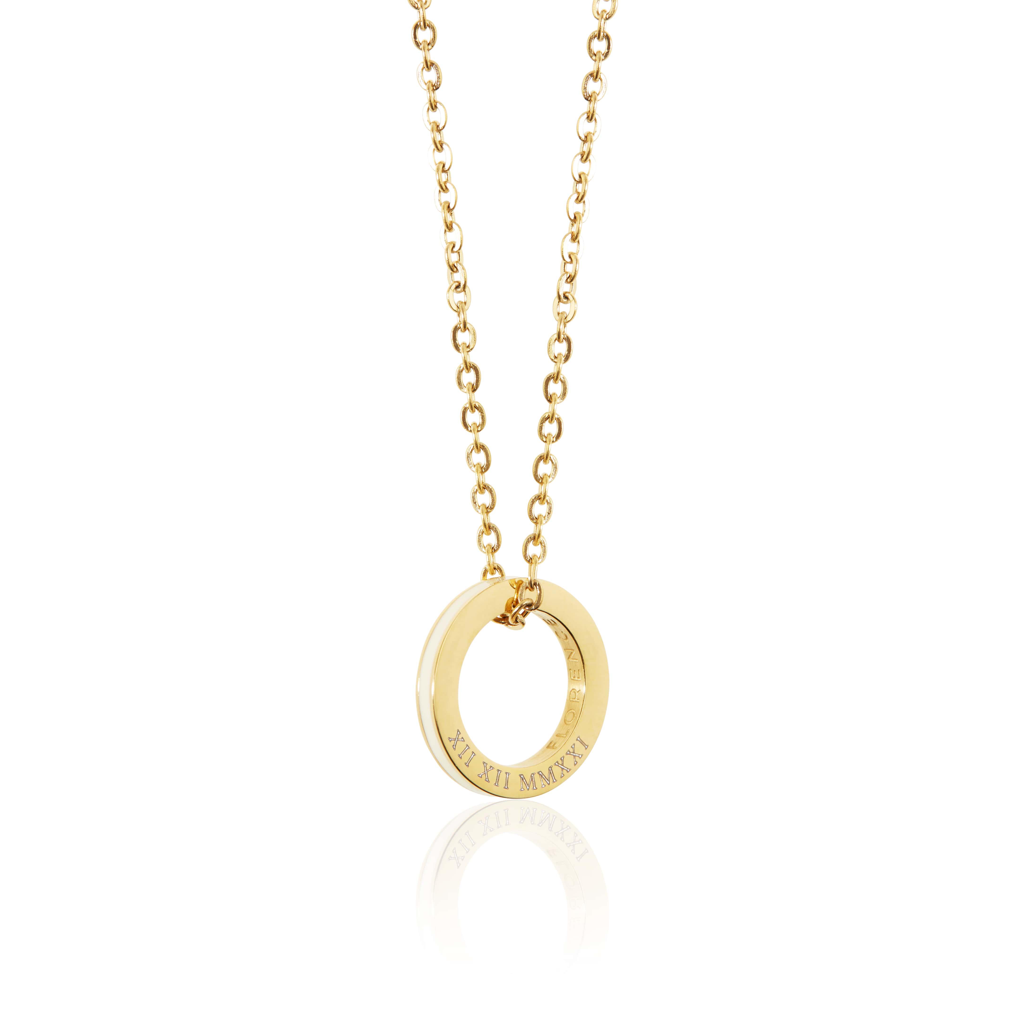 Enamel Halo Necklace