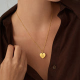 Women's Engraved Heart Fingerprint Necklace