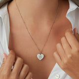 Women's Engraved Heart Fingerprint Necklace