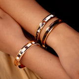 Animal Print Hinge Signature Bangle - Gold