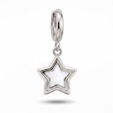 Silver Pearl Star Charm