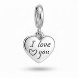 Silver 'I love you' Charm