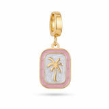 Gold Pink Palm Tree Charm
