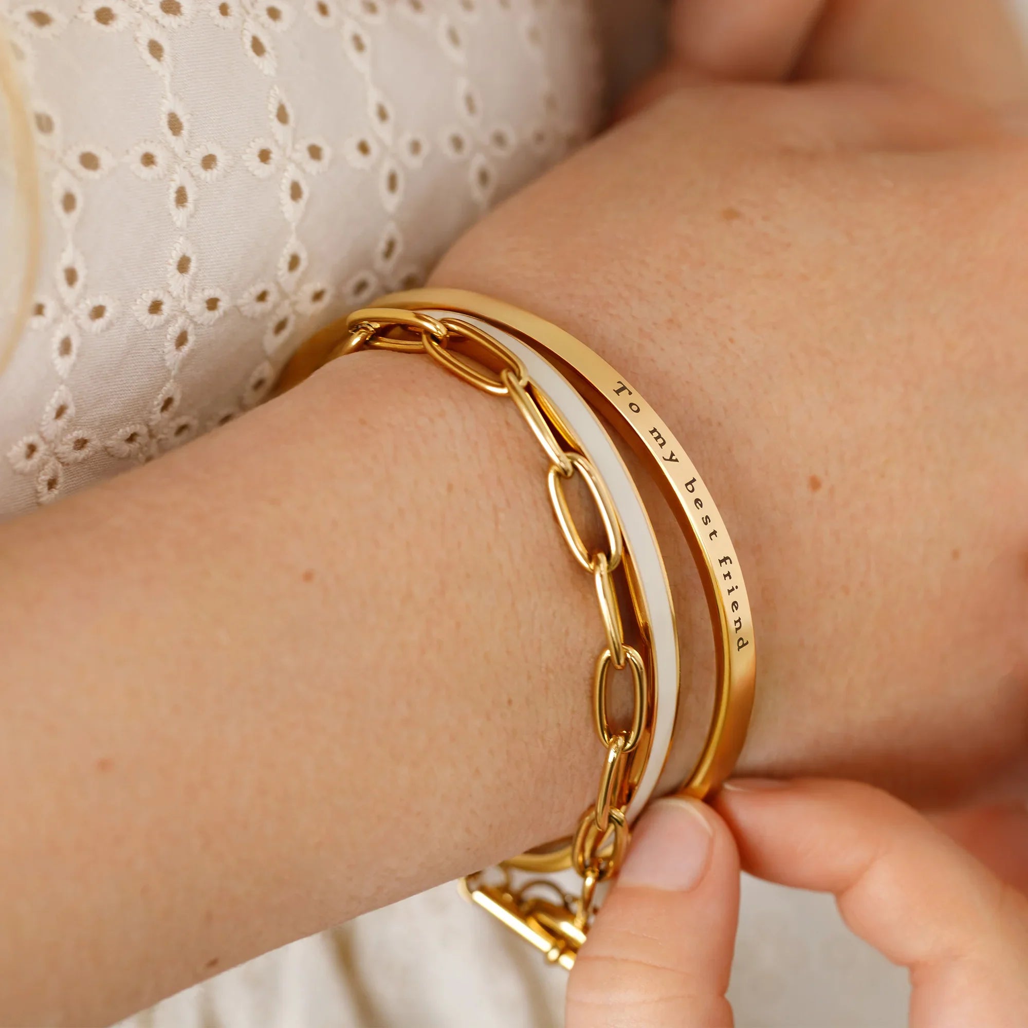 Florence London - Jewellery For Her, Gifts & Personalized Pieces 4 Engraved Bangle With Clasp