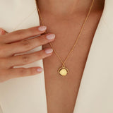 Spinning Disc Necklace with Double Engraving (Gold)