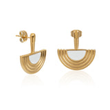 Women's Crescent Enamel Earrings
