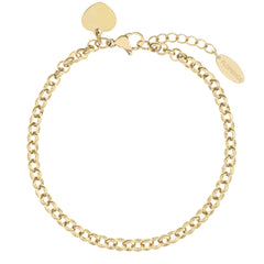 Belcher Chain Bracelet With Heart Pendant