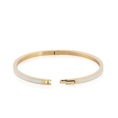 Enamel Bangle With Clasp (Gold)