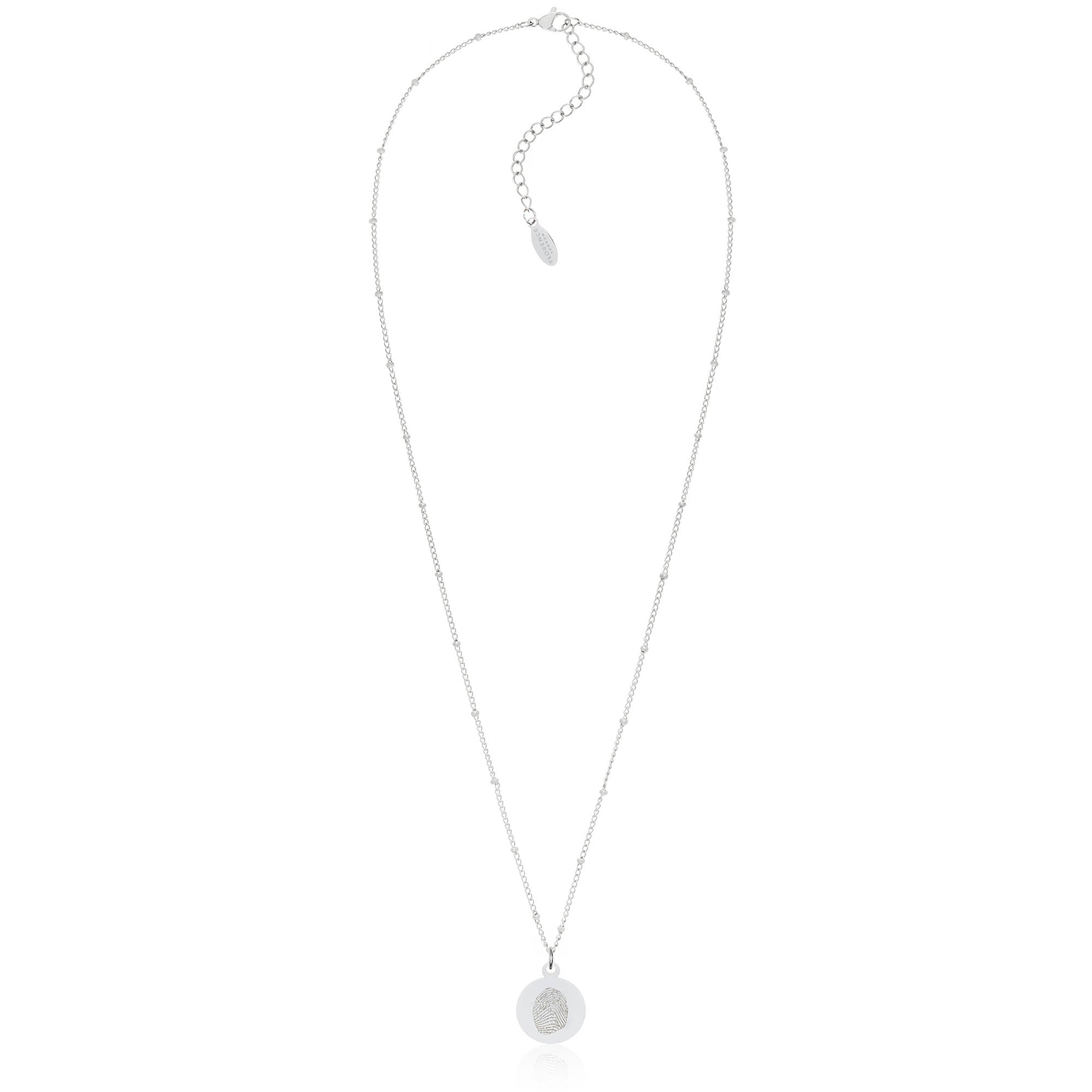 Women's Engraved Disc Fingerprint Necklace