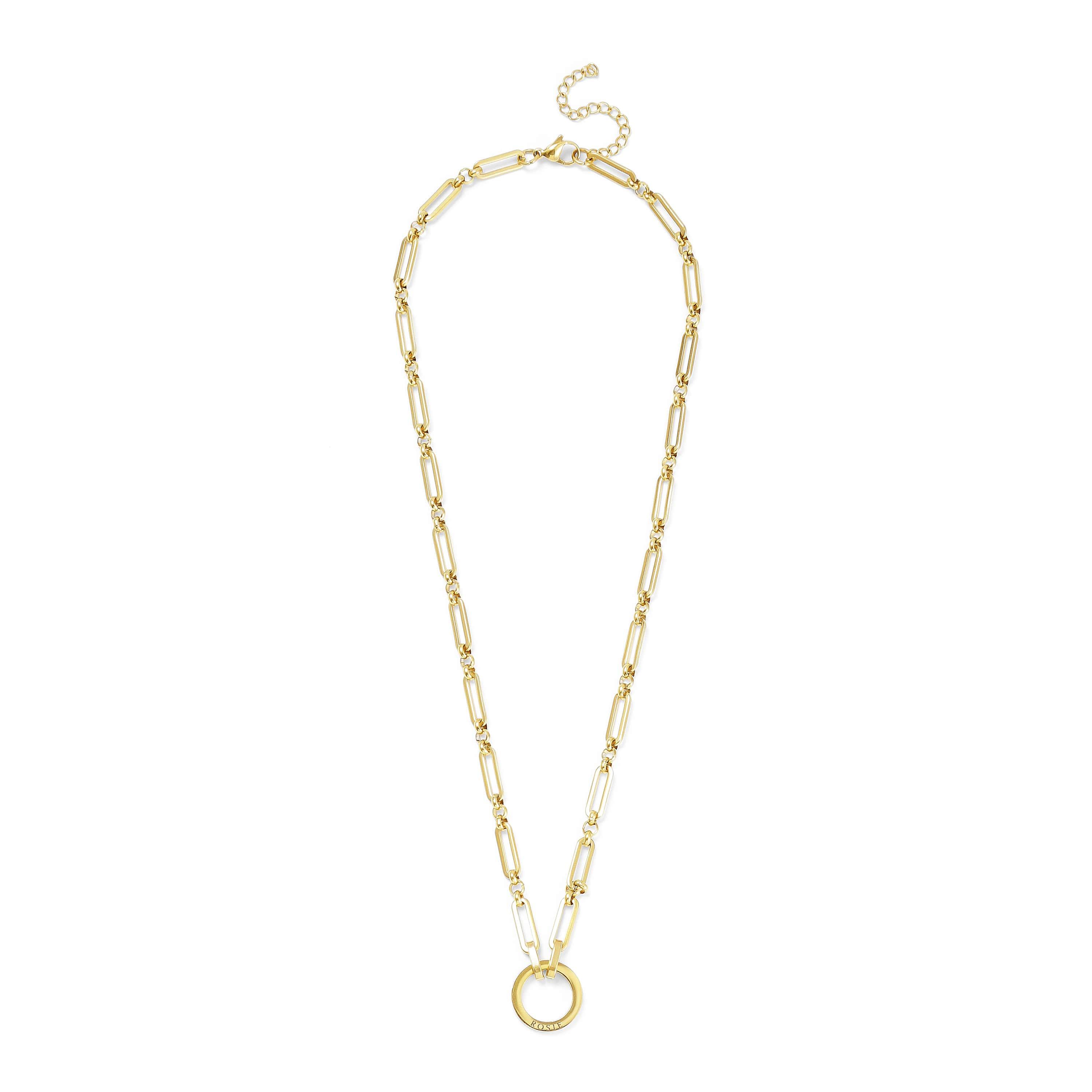 Engraved Paperclip Chain Necklace