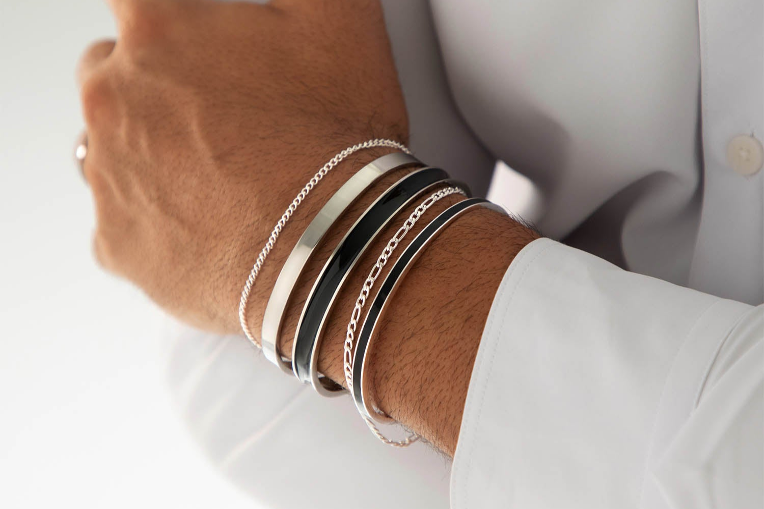 Mens real silver bracelets sale