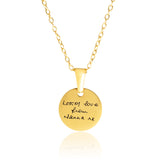 Women's Handwriting Disc Necklace