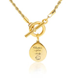 Handwriting T Bar Necklace With Rope Chain