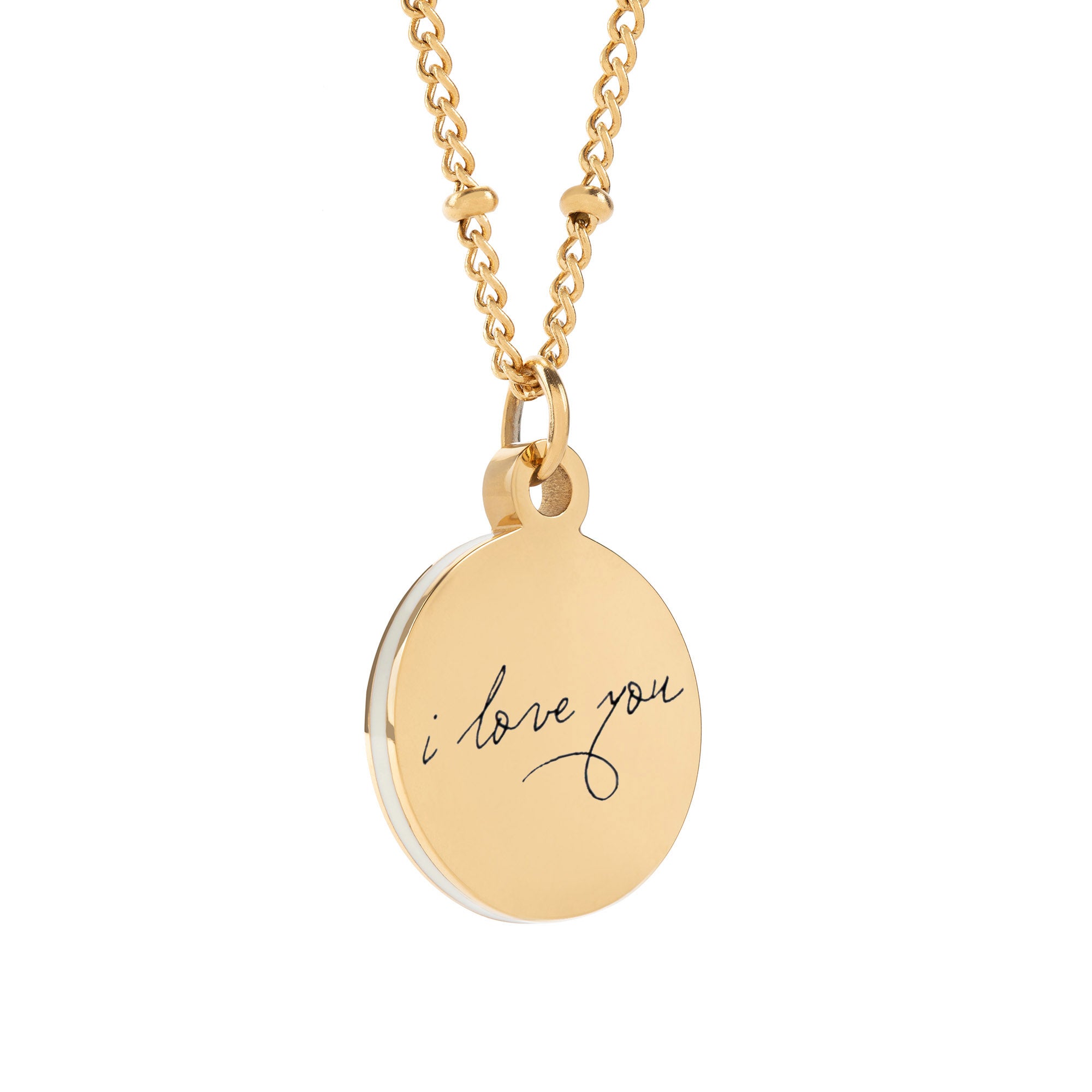 Women's Handwriting Disc Necklace