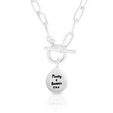 Handwriting T Bar Necklace With Paperclip Chain