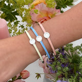Oval Clasp Enamel Bangle (Silver)