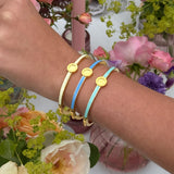Oval Clasp Enamel Bangle (Gold)