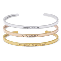 Engraved Open Bracelet