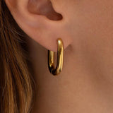 Rectangle Gold Hoops Large