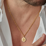 Men's Engraved Disc Fingerprint Necklace