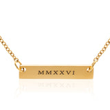 Women's Engraved Enamel Bar Necklace