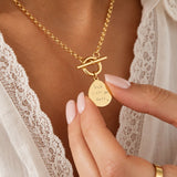 Handwriting T Bar Necklace, Belcher Chain