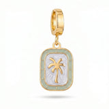 Gold Green Palm Tree Charm