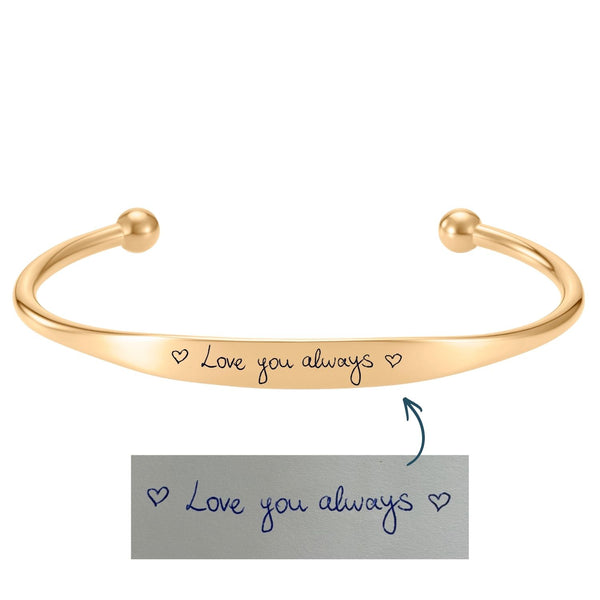Women's Handwriting Torque Bracelet