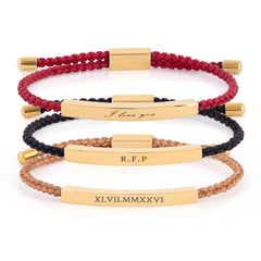 Men's Engraved Rope Bracelet (Gold)