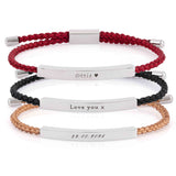 Men's Engraved Rope Bracelet (Silver)