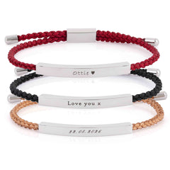 Men's Engraved Rope Bracelet (Silver)