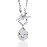 Handwriting T Bar Necklace With Rope Chain