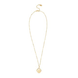 Spinning Disc Necklace with Double Engraving (Gold)