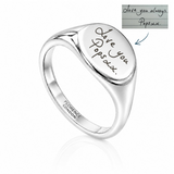 Men's Handwriting Signet Ring