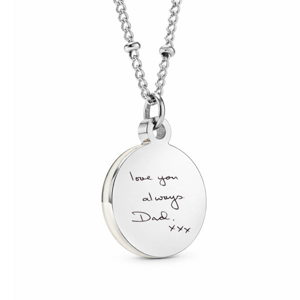 Women's Handwriting Disc Necklace