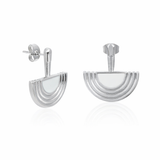 Women's Crescent Enamel Earrings