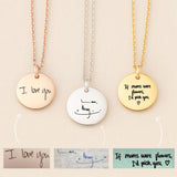 Handwriting Disc Necklace