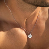 Men's Engraved Disc Fingerprint Necklace