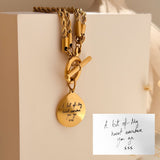Handwriting T Bar Bracelet With Rope Chain