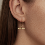 Women's T-Bar Enamel Hoop Earrings