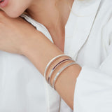 Enamel Bangle With Clasp (Silver)