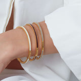 Enamel Bangle With Clasp (Gold)