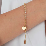Belcher Chain Bracelet With Heart Pendant