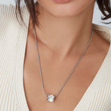 Signature Initial Necklace (White and Silver)