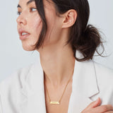 Women's Engraved Enamel Bar Necklace